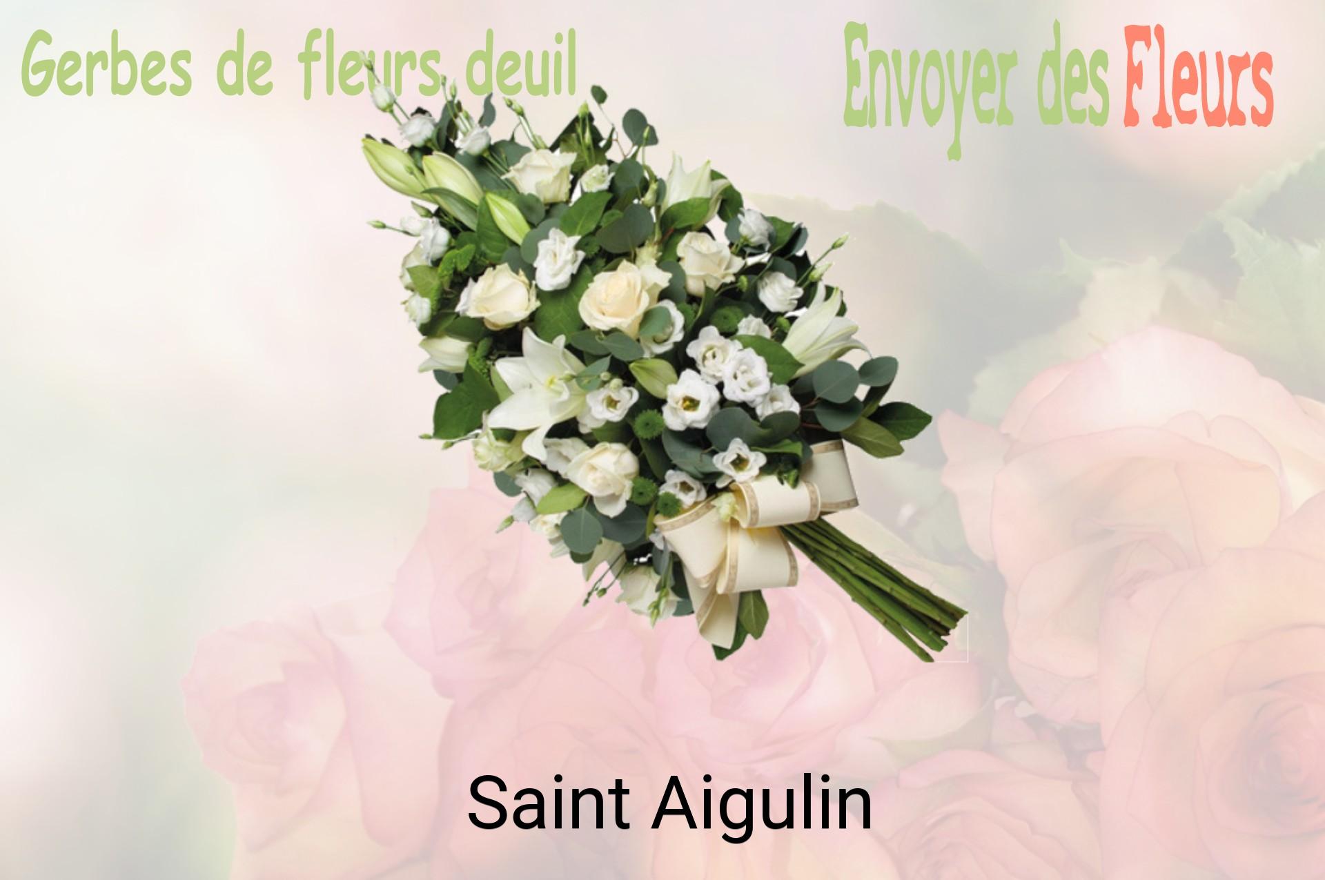 Gerbe de fleurs de deuil livrée à Saint-Aigulin